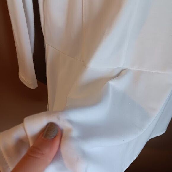 Soft Surroundings Calista White Zip Long Sleeve Blouse Jacket Xs Extra Small - Picture 9 of 9